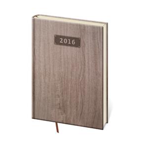 Kalendarz książkowy tygodniowy A5 Wood 2016 - ciemnobrązowy
