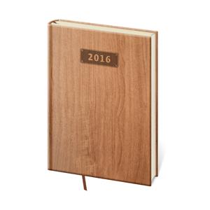 Kalendarz książkowy tygodniowy A5 Wood 2016 - jasnobrązowy