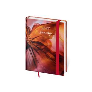 Kalendarz książkowy tygodniowy B6 2022 Vario z gumką - Matragi Red