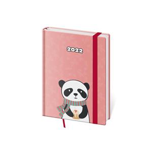 Kalendarz książkowy tygodniowy B6 2022 Vario z gumką - Panda