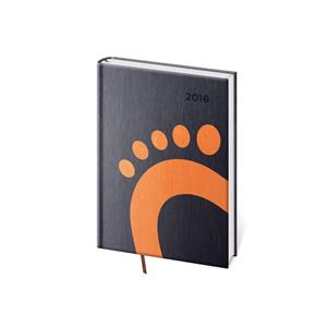 Kalendarz książkowy tygodniowy kieszonkowy Cat 2016 - czarny-pomarańczowy