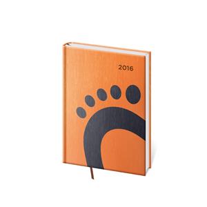 Kalendarz książkowy tygodniowy kieszonkowy Cat 2016 - pomarańczowy/czarny
