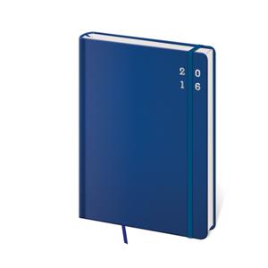 Kalendarz książkowy tygodniowy kieszonkowy Cool 2016 z gumką - niebieski
