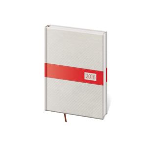 Kalendarz książkowy tygodniowy kieszonkowy Eclisse 2016 - biały-czerwony