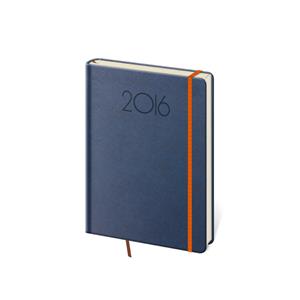 Kalendarz książkowy tygodniowy kieszonkowy New Praga 2016 - niebieski