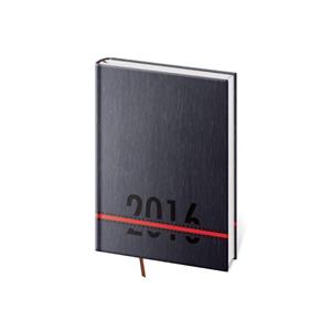 Kalendarz książkowy tygodniowy kieszonkowy Stripes 2016 - czerwony