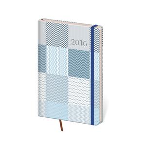 Kalendarz książkowy tygodniowy kieszonkowy Vario 2016 z gumką - Wrinkle