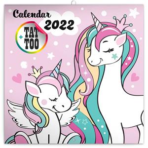 Kalendarz ścienny 2022 Szczęśliwe jednorożce z tatuażami