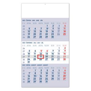 Kalendarz ścienny 2023 3-miesięczny standard - niebieski CZ