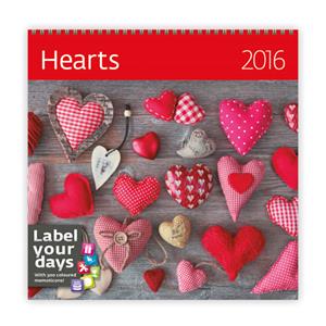 Kalendarz ścienny Hearts 2016