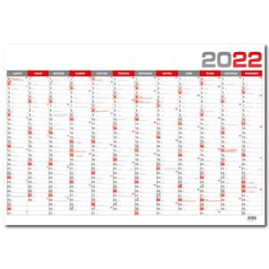 Kalendarz ścienny roczny 2022 B1 - czerwony