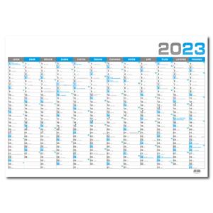 Kalendarz ścienny roczny 2023 B1 - niebieski