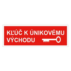 Kľúč k únikovému východu - bezpečnostná tabuľka, plast 2 mm 150x50 mm