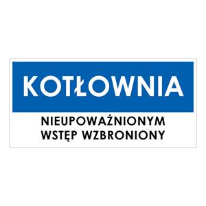 KOTŁOWNIA, niebieski - płyta PVC 1 mm 190x90 mm