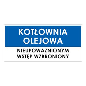 KOTŁOWNIA OLEJOWA, niebieski - płyta PVC 1 mm 190x90mm