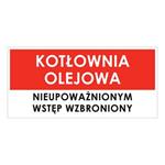 KOTŁOWNIA OLEJOWA, płyta PVC 1 mm 190x90 mm