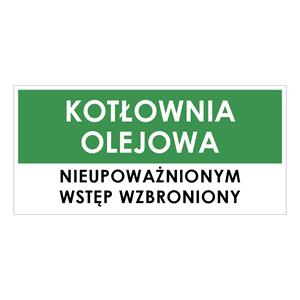 KOTŁOWNIA OLEJOWA, zielony - naklejka 190x90mm