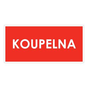 KOUPELNA, červená, plast 1 mm 190x90 mm