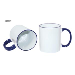 Kubek ceramiczny CERAMIC DESIGN - biały/ciemnoniebieski