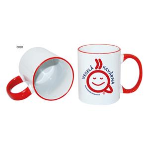 Kubek ceramiczny CERAMIC DESIGN - biały/czerwony