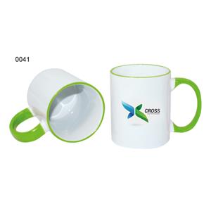 Kubek ceramiczny CERAMIC DESIGN - biały/jasnozielony