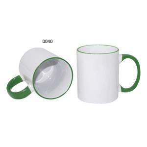 Kubek ceramiczny CERAMIC DESIGN - biały/zielony