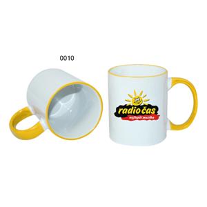 Kubek ceramiczny CERAMIC DESIGN - biały/żółty