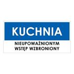 KUCHNIA, niebieski - płyta PVC 1 mm 190x90 mm