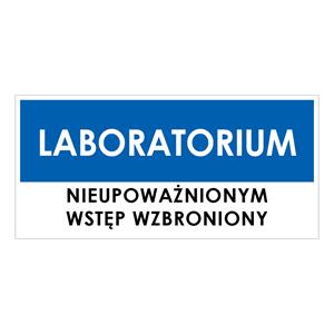 LABORATORIUM, niebieski - naklejka 190x90 mm