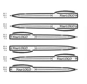 Luxusní kovové kuličkové pero Calliope s modrou náplní - černá