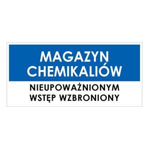 MAGAZYN CHEMIKALIÓW, niebieski - płyta PVC 1 mm 190x90 mm