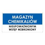 MAGAZYN CHEMIKALIÓW, niebieski - płyta PVC 2 mm z dziurkami 190x90 mm