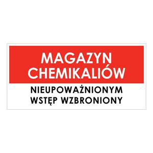 MAGAZYN CHEMIKALIÓW, płyta PVC 2 mm, 190x90 mm