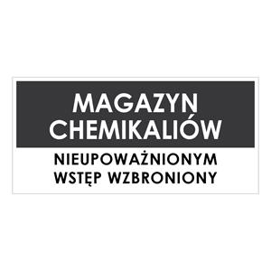 MAGAZYN CHEMIKALIÓW, szary - płyta PVC 1 mm 190x90 mm