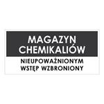 MAGAZYN CHEMIKALIÓW, szary - płyta PVC 1 mm 190x90 mm