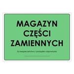 MAGAZYN CZĘŚCI ZAMIENNYCH, płyta PVC 2 mm, 297x210 mm