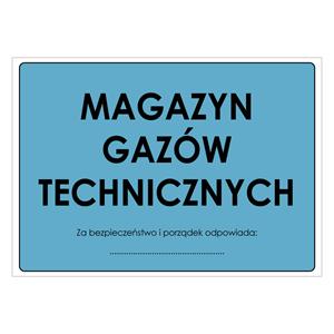 MAGAZYN GAZÓW TECHNICZNYCH, naklejka 297x210 mm