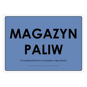 MAGAZYN PALIW, płyta PVC 1 mm, 297x210 mm