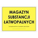 MAGAZYN SUBSTANCJI ŁATWOPALNYCH, naklejka 297x210 mm