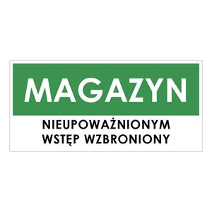 MAGAZYN, zielony - płyta PVC 1 mm 190x90 mm