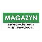 MAGAZYN, zielony - płyta PVC 1 mm 190x90 mm