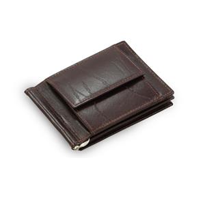 Męski, skórzany portfel - dolarówka - brązowy