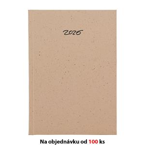 Miesięczny kalendarz książkowy z notatnikiem 2026 Słowacki Eko A5 - kakao