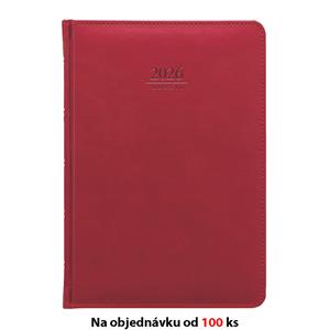 Miesięczny kalendarz książkowy z notatnikiem 2026 Słowacki Gemma A5 - czerwony