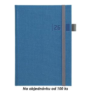 Miesięczny kalendarz książkowy z notatnikiem 2026 Tweed A5 - niebieski