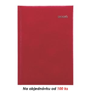 Miesięczny kalendarz książkowy z notatnikiem 2026 Viva A5 - czerwony