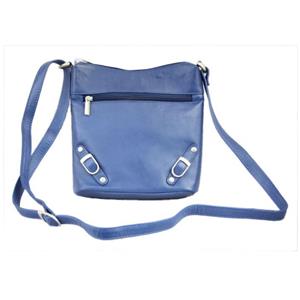 Mini torebka skórzana - niebieska