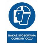 NAKAZ STOSOWANIA OCHRONY OCZU - znak BHP, płyta PVC A4, 0,5 mm