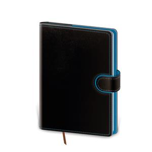 Notatnik Flip A5 liniowany - czarny/niebieski