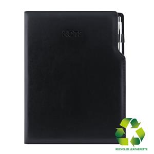 Notatnik GEP A4 czysty - czarny (czarne wnętrze) - skóra ekologiczna z recyklingu